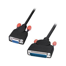 LINDY 30293 Cable de Impresora Serie DB9 a DB25, 9 pines Macho a 25 pines Hembra, 2 Metros, Gris