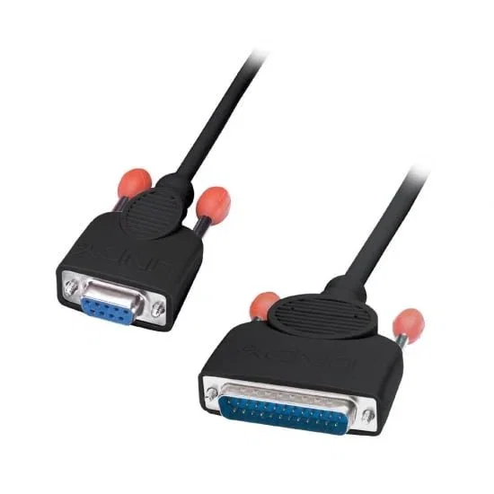 Lindy 30293 Cable Paralelo para Impresora, Gris, 9 pines Sub-D Macho a 25 pines Sub-D Hembra, 2 Metros