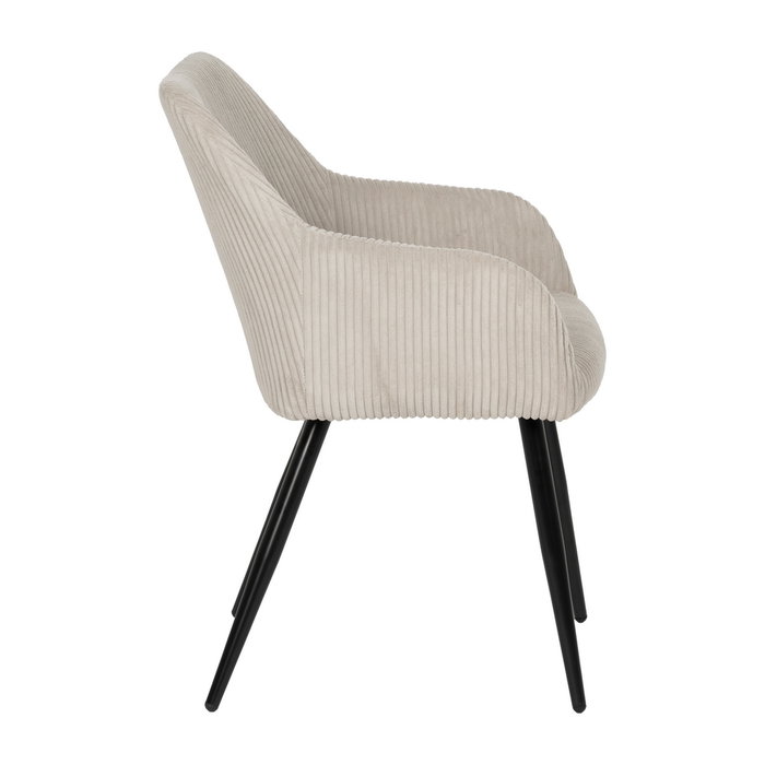 Silla Beige Tejido-Metal Contract 57 X 43 X 83 cm (Set de 2)