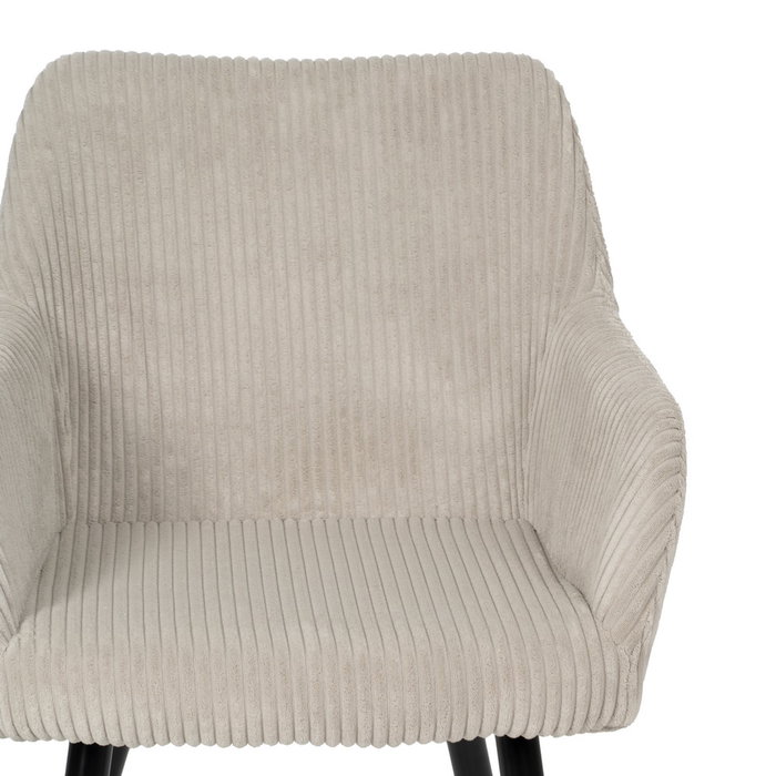 Silla Beige Tejido-Metal Contract 57 X 43 X 83 cm (Set de 2)