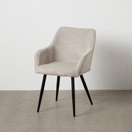 Silla Beige Tejido-Metal Contract 57 X 43 X 83 cm (Set de 2)