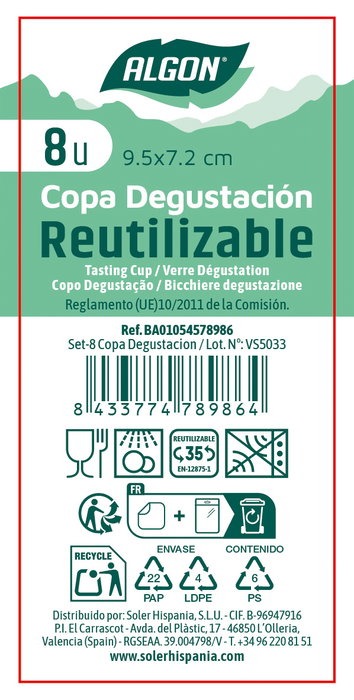 Inde Set 8 Copas de Degustación 9,5 x 7,5 x 9,5 cm (24 Unidades) Inde Set 8 Copas de Degustación 9,5 x 7,5 x 9,5 cm (24 Unidades)