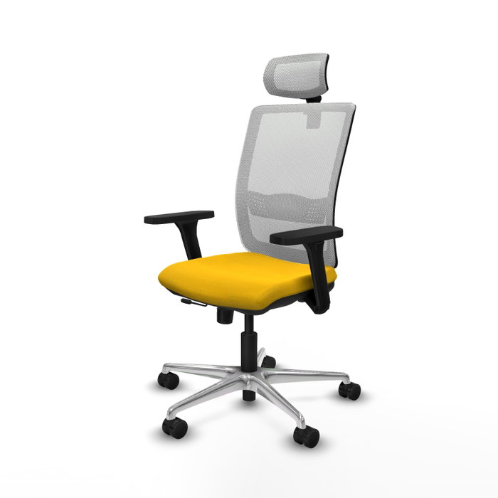 PIQUERAS Y CRESPO Silla de oficina Haches con mecanismo Sincro/Traslack Amarillo y Blanco PIQUERAS Y CRESPO Silla de oficina Haches con mecanismo Sincro/Traslack Amarillo y Blanco