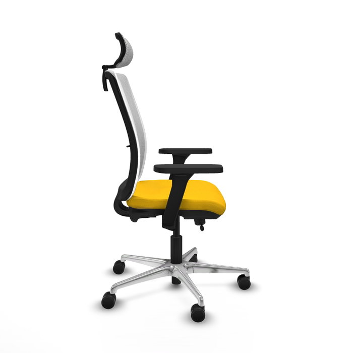 PIQUERAS Y CRESPO Silla de oficina Haches con mecanismo Sincro/Traslack Amarillo y Blanco PIQUERAS Y CRESPO Silla de oficina Haches con mecanismo Sincro/Traslack Amarillo y Blanco