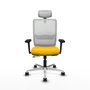 PIQUERAS Y CRESPO Silla de oficina Haches con mecanismo Sincro/Traslack Amarillo y Blanco