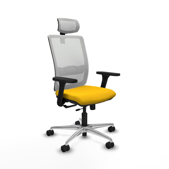 PIQUERAS Y CRESPO Silla de oficina Haches con mecanismo Sincro/Traslack Amarillo y Blanco PIQUERAS Y CRESPO Silla de oficina Haches con mecanismo Sincro/Traslack Amarillo y Blanco