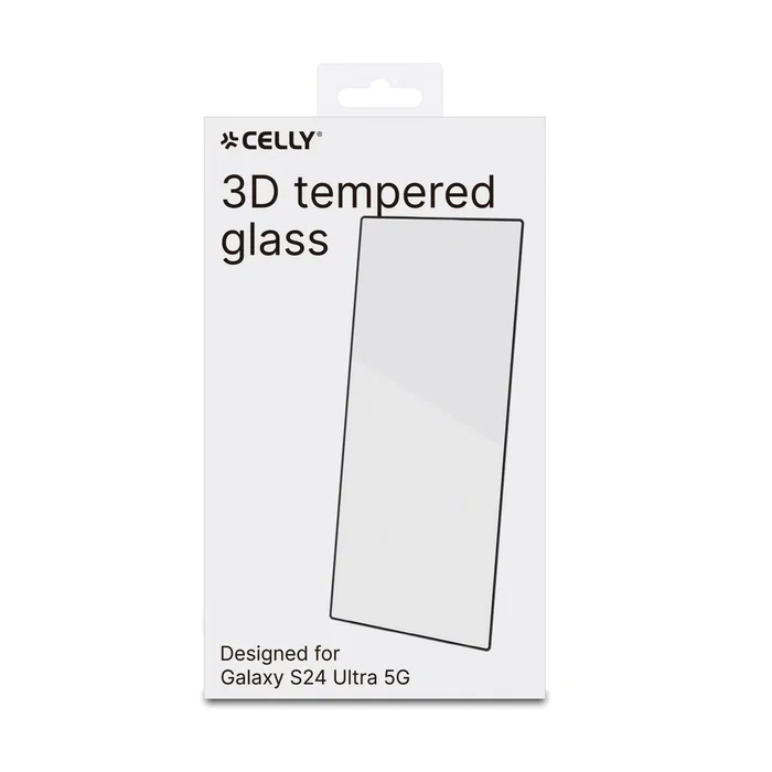 Celly 3DGlass Protector de pantalla Samsung Galaxy S24 Ultra 5G - Vidrio templado 9H resistente a rayones, antiburbujas, anti-huellas, 1 unidad