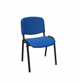 Silla Iso tapizada con Similpiel color Azul. Sin brazos