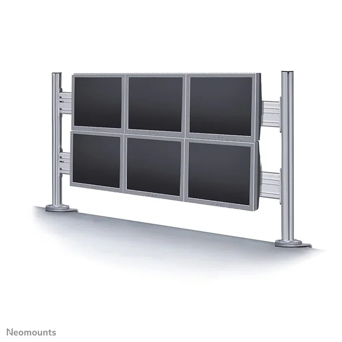 Neomounts FPMA-DTB200 Soporte de Barra de Herramientas para Escritorio - Hasta 6 Pantallas de 10-24" (61 cm), Ajuste de Altura, VESA 75x75/100x100, 10 kg por Pantalla, Color Plata