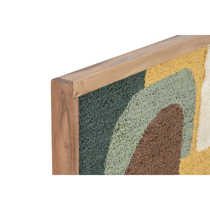 DKD Home Decor Cuadro Algodón y Acacia Moderno Surtido de 2 Piezas (75x105 cm) Verde y Mostaza