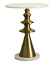 DKD Home Decor Mesita Auxiliar Moderno Blanco Dorado 41 x 58 x 41 cm