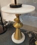 DKD Home Decor Mesita Auxiliar Moderno Blanco Dorado 41 x 58 x 41 cm
