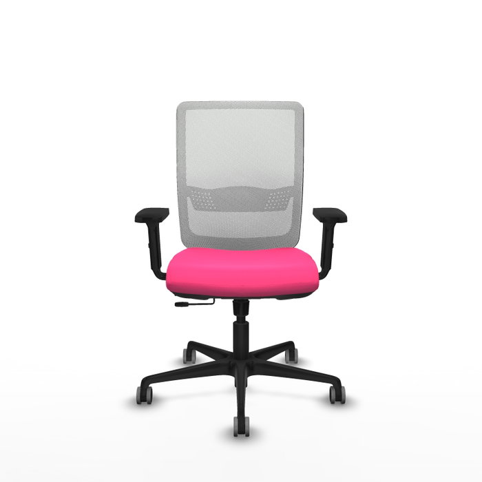 PIQUERAS Y CRESPO Silla de oficina Haches Rosa y Blanca con mecanismo Sincro/Traslack