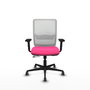 PIQUERAS Y CRESPO Silla de oficina Haches Rosa y Blanca con mecanismo Sincro/Traslack