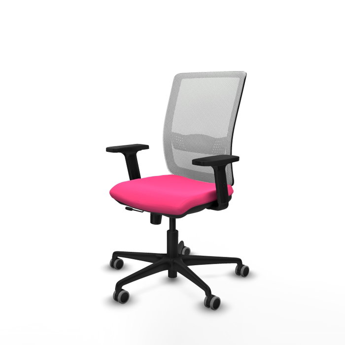 PIQUERAS Y CRESPO Silla de oficina Haches Rosa y Blanca con mecanismo Sincro/Traslack