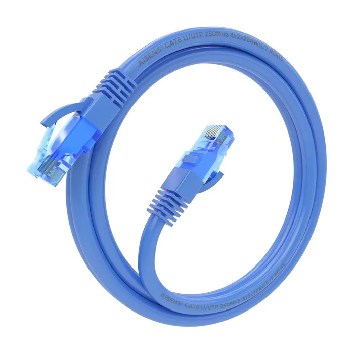 AISENS - CABLE DE RED LATIGUILLO RJ45 CAT.6 UTP AWG26 CCA, AZUL, 1.0M