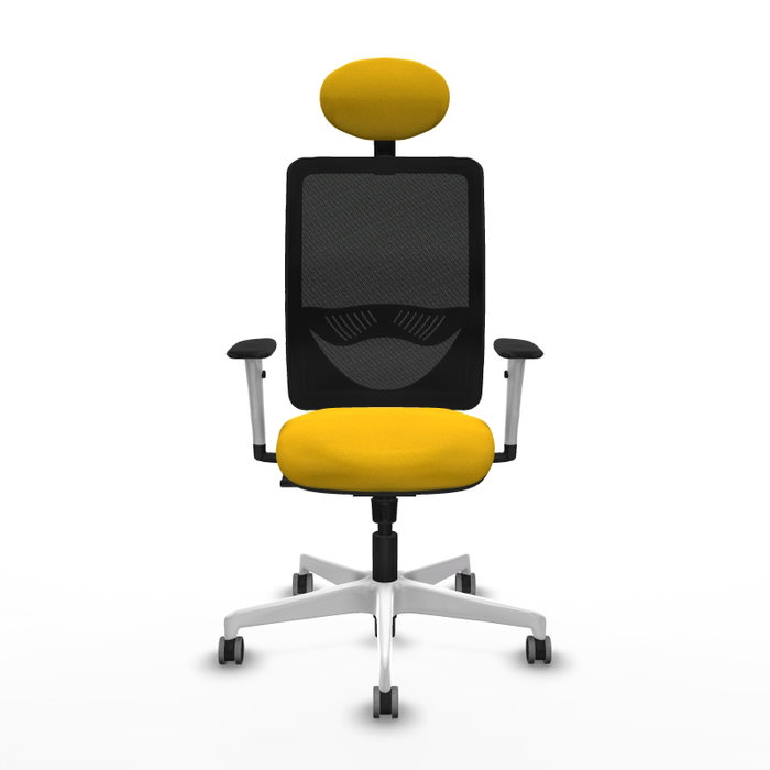 PIQUERAS Y CRESPO Silla de oficina Zulema con mecanismo Sincro, Amarillo y Negro