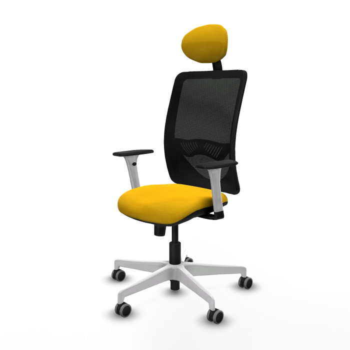 PIQUERAS Y CRESPO Silla de oficina Zulema con mecanismo Sincro, Amarillo y Negro