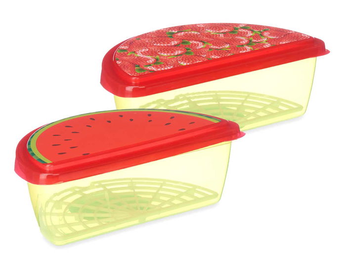 Leknes Tupper Fruta Sandia Y Fresa 1.2 L 23x8x13cm (Set de 24)