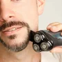 Taurus 3 Side Water Shave Afeitadora de Rotación para Hombres con 3 Cabezales en Negro y Azul
