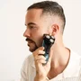 Taurus 3 Side Water Shave Afeitadora de Rotación para Hombres con 3 Cabezales en Negro y Azul