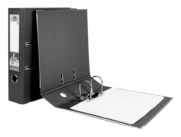 Liderpapel Archivador de palanca A4 Documenta forrado PVC con Rado lomo 75mm negro compresor metalico