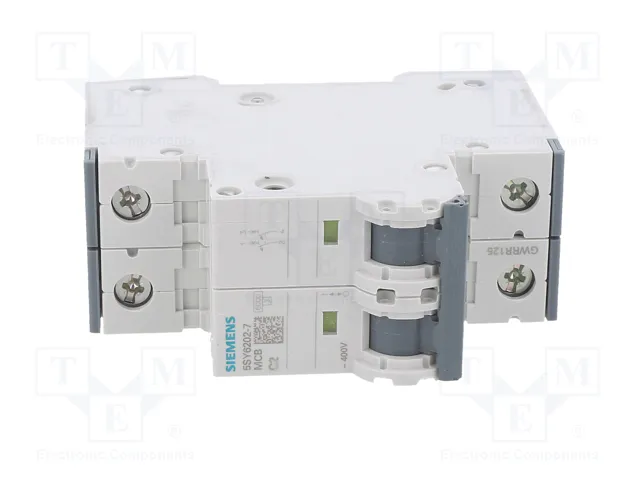 SIEMENS 5SY6202-7 Interruptor magnetotérmico 2A 2 polos SIEMENS 5SY6202-7 Interruptor magnetotérmico 2A 2 polos