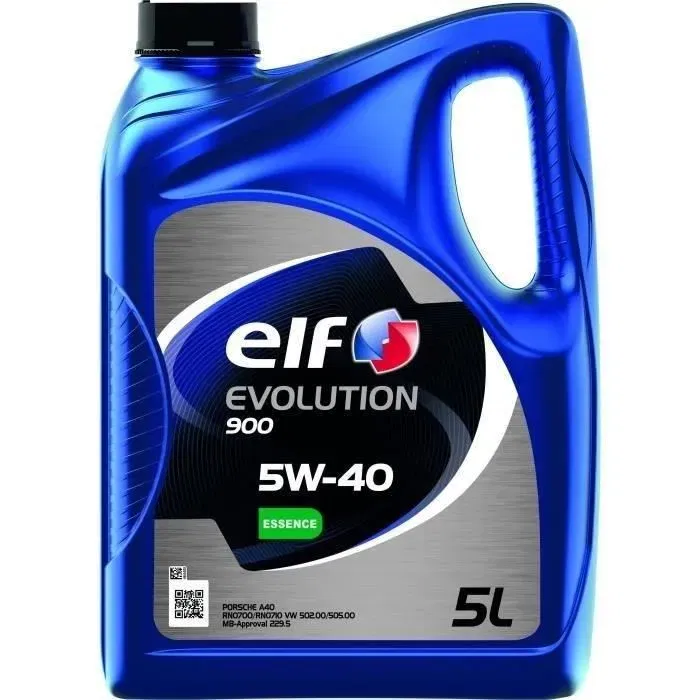 Elf Aceite de Motor Evolution 900 5W40, 5 Litros, Sintético Total para Alto Rendimiento y Protección del Motor