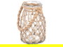 Giftdecor Portavela Vidrio y Cuerda Natural Transparente 16x21x14 cm (Set de 6)