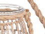 Giftdecor Portavela Vidrio y Cuerda Natural Transparente 16x21x14 cm (Set de 6)