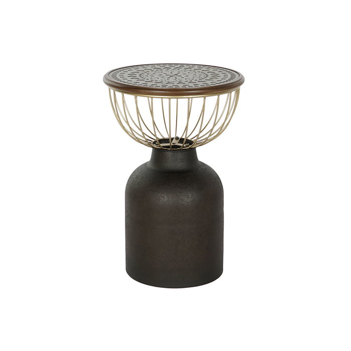 DKD Home Decor Mesita Auxiliar Abeto y Metal Negro DKD Home Decor Mesita Auxiliar Abeto y Metal Negro