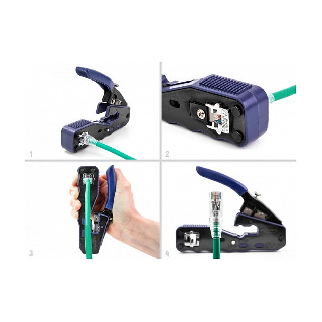DeLOCK 90577 Tenaza engarzadora para conectores 8P/RJ45 con cortador y pelador