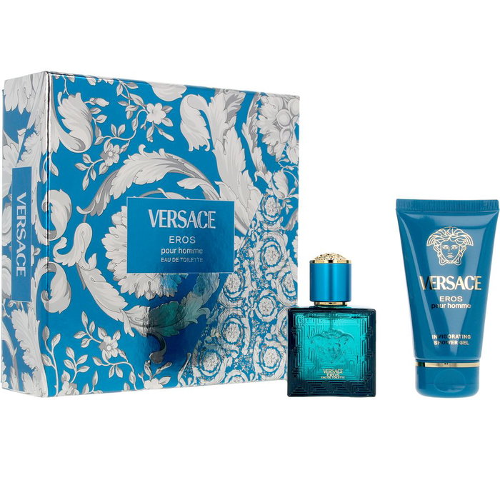Versace EROS Estuche 2 pz, Eau de Parfum Masculino 30 ml + Gel de Ducha 50 ml, Ámbar Amaderada