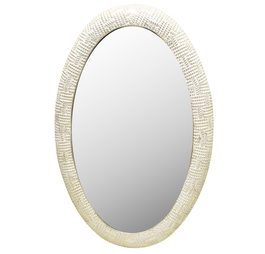 DKD Home Decor Espejo de Metal Dorado y Blanco 66x104 cm
