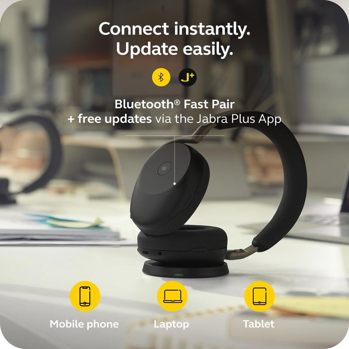 Jabra Evolve3 85 MS con Ladestation y Link 390c - Negro