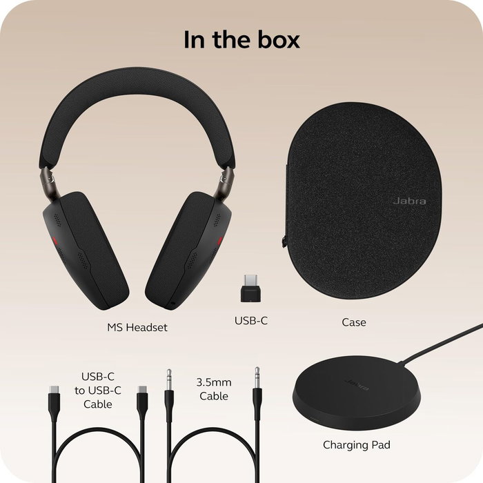 Jabra Evolve3 85 MS con Ladestation y Link 390c - Negro