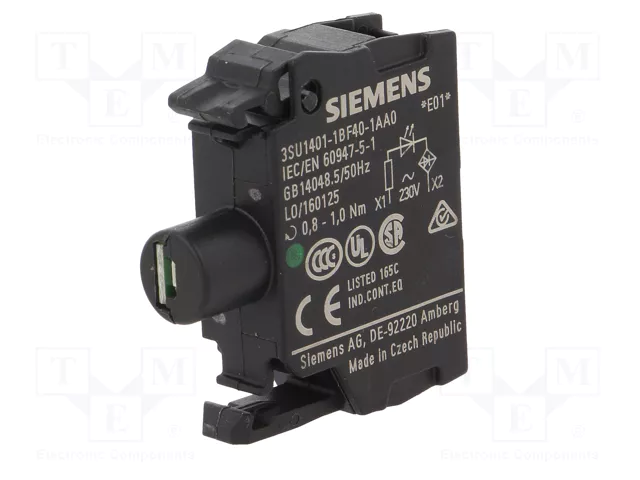 SIEMENS Elemento iluminador LED verde 22mm 3SU1.5