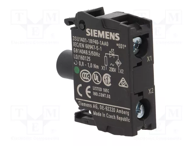 SIEMENS Elemento iluminador LED verde 22mm 3SU1.5
