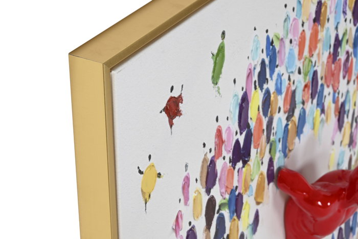 DKD Home Decor Cuadro Moderno Multicolor Rojo 80x80 cm (3.5 cm grosor) - Lienzo y Resina - 2 Unidades