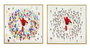 DKD Home Decor Cuadro Moderno Multicolor Rojo 80x80 cm (3.5 cm grosor) - Lienzo y Resina - 2 Unidades