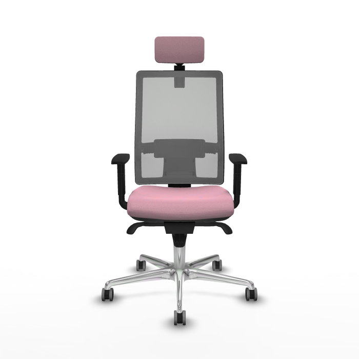 PIQUERAS Y CRESPO Silla de oficina Horna Rosa y Gris con mecanismo Sincro