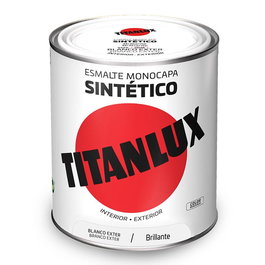 Titan 5809022 Esmalte Sintético Monocapa Exterior Brillante Blanco 750 ml Resistente Rayados Lavados
