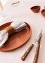 Hermia CTT0009 Plato de Servicio de Porcelana, Terracota, 23 x 27 x 2 cm, Apto para lavavajillas