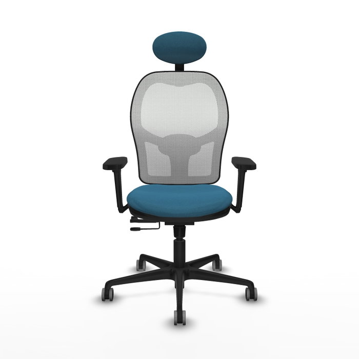 PIQUERAS Y CRESPO Silla de oficina Jorquera con mecanismo Sincro/Traslack Verde petróleo y Blanco PIQUERAS Y CRESPO Silla de oficina Jorquera con mecanismo Sincro/Traslack Verde petróleo y Blanco