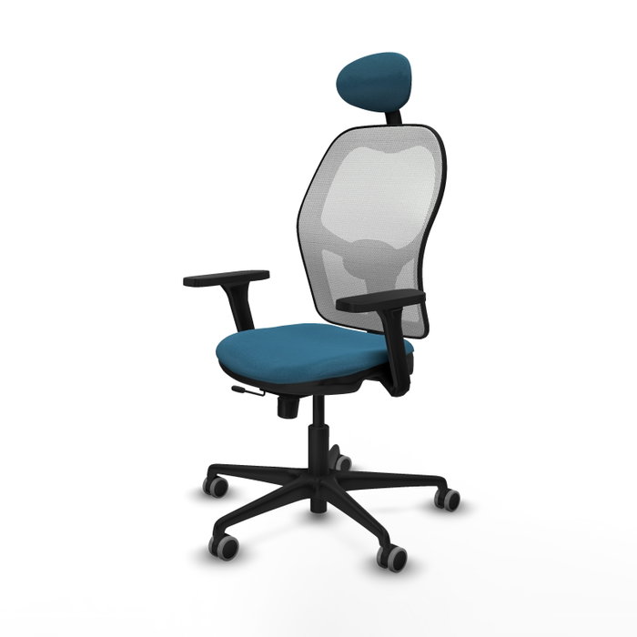 PIQUERAS Y CRESPO Silla de oficina Jorquera con mecanismo Sincro/Traslack Verde petróleo y Blanco PIQUERAS Y CRESPO Silla de oficina Jorquera con mecanismo Sincro/Traslack Verde petróleo y Blanco