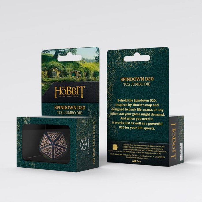 Q Workshop El Hobbit Spindown Jumbo Dado Tideborn TCG D20