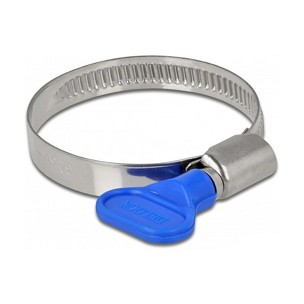 DeLOCK Abrazadera de manguera de mariposa 32 - 50 mm, 10 unidades, Azul/Metálico DeLOCK Abrazadera de manguera de mariposa 32 - 50 mm, 10 unidades, Azul/Metálico