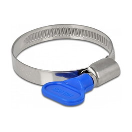 DeLOCK Abrazadera de manguera de mariposa 32 - 50 mm, 10 unidades, color azul, acero inoxidable y plástico, juego de 10 piezas