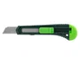 Q-connect Cúter de Plástico Ancho con Asa para Colgar Cuchilla 18 mm Blíster 1 Unidad