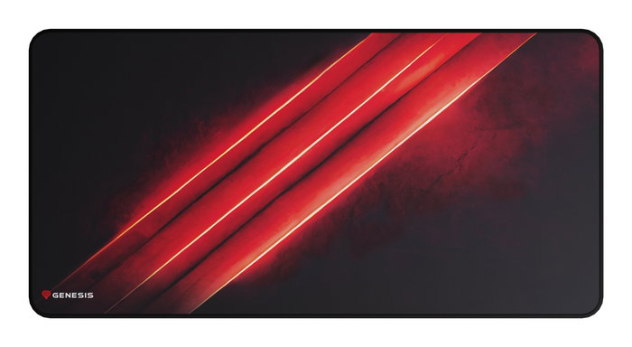 Genesis Carbon 500 Maxi Flash G2 Alfombrilla de Ratón para Juegos, Superficie Speed, Perfil Bajo, 900x450 mm, Negro/Rojo